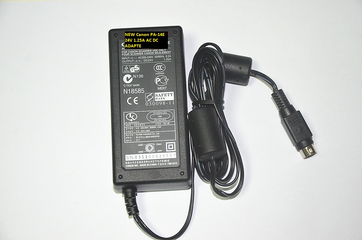 NEW Canon 24V 1.25A AC DC ADAPTE PA-14E Special four needles output interface